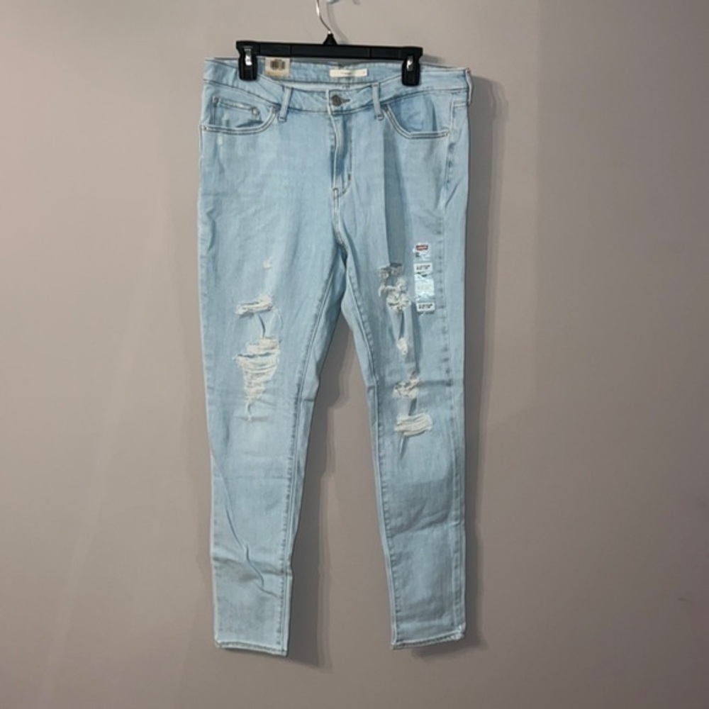 NWT 711 skinny light blue ripped jeans 14 medium W32 L30